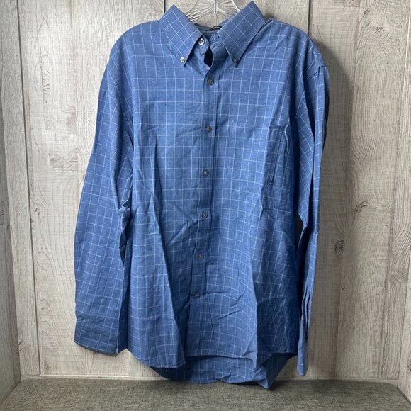Van Heusen Other - Van Heusen Men Button Down Shirt Medium (15-15 1/2) Blue White Dress Casual